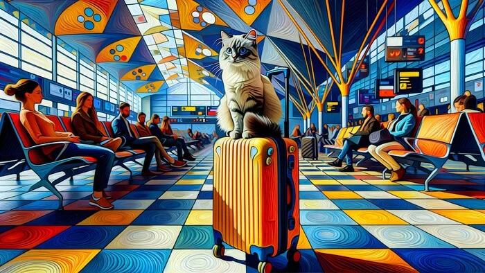 There are always cats for travel! - Нейронные сети, Art, Neural network art, Another world, Digital drawing, cat