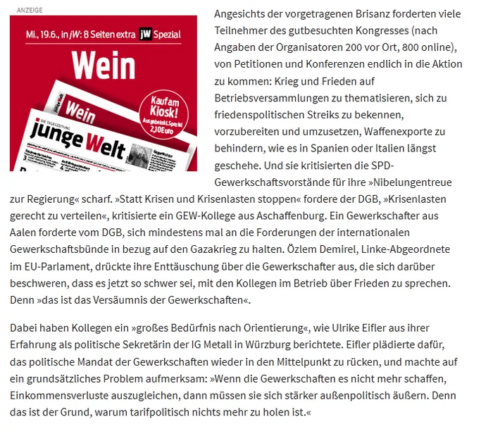 Germany - peace conference of trade unions: searching for a strategy for peace - Politics, Germany, Special operation, Union, Stuttgart, European Union, West, Longpost