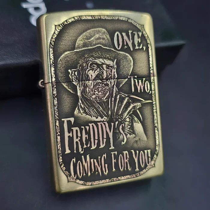 One, two, wait for Freddy to visit... - My, Laser engraving, Zippo, Engraving, Freddy Krueger, Lighter