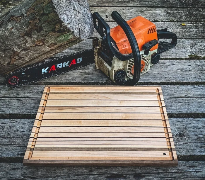 Maple + Caucasian walnut = cutting board - My, Carpenter, Workshop, Woodworking, Needlework without process, Wood products, Cutting board