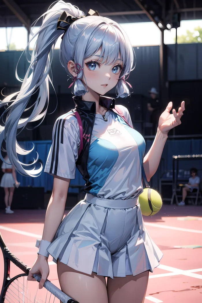 Tennis Ayaka - Neural network art, Kamisato Ayaka (Genshin Impact), Stable diffusion, Pixiv, Girls, Genshin impact, Game art