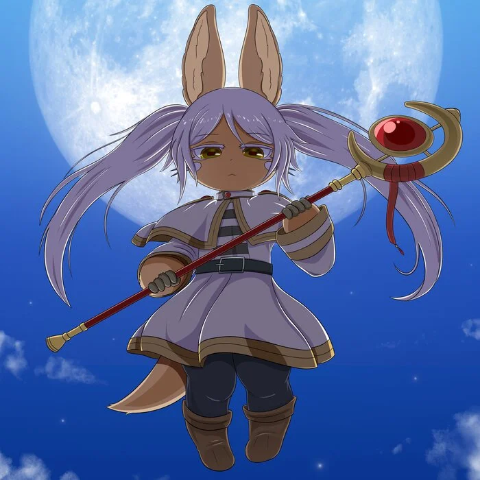 Seeing off Nanachi on her last journey - Art, Anime, Anime art, Crossover, Made in abyss, Nanachi, Sousou no Frieren, Frieren, Aura (Sousou No Frieren)