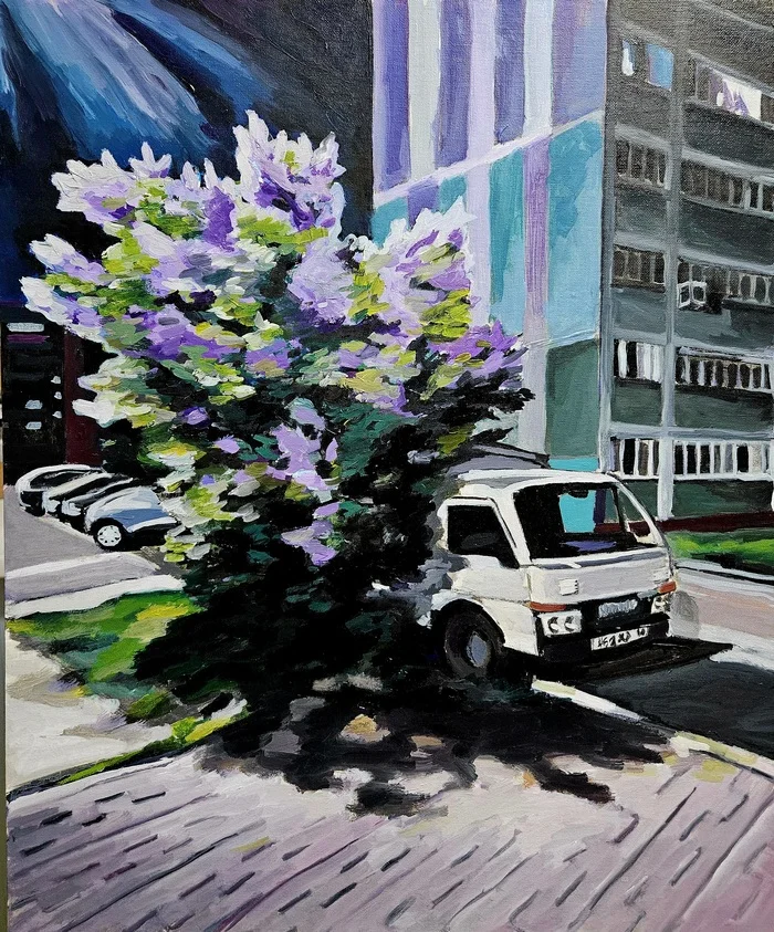 Lilac - My, Oil painting, Painting