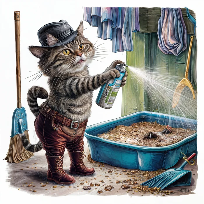 Pets don't know how to clean up after themselves - My, Generating Images, Neural network art, 2D, Surrealism, cat, Dog, Toilet humor