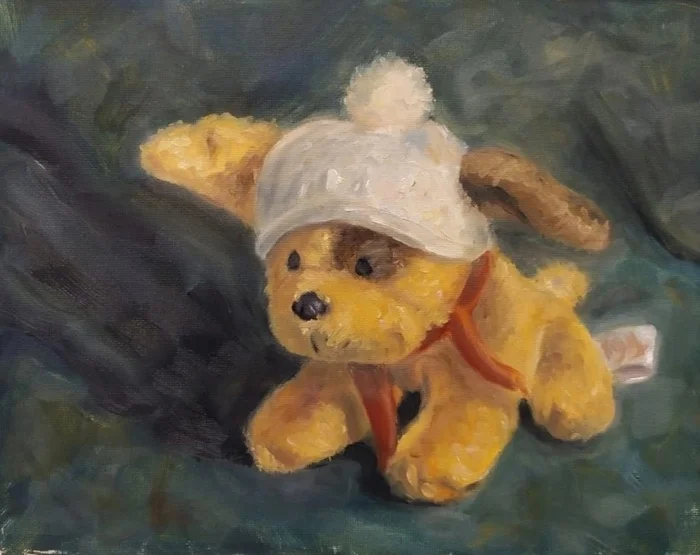 Stuffed Toys - My, Beginner artist, Etude, Painting, Oil painting, Soft toy, Longpost