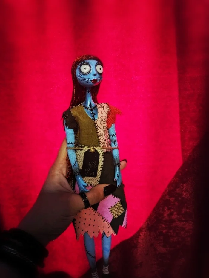 Sally (doll with a soul) - My, Creation, Art, Vertical video, Cartoons, Handmade, Saint Petersburg, Polymer clay, Modern Art, Art, Figurines, Tim Burton, The nightmare before christmas, Doll, Zombie, Лепка, Mixed media, Needlework without process