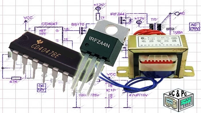 Simple inverter on CD4047 and IRFZ44 from 12 to 230V - My, Electronics, Radio amateurs, Radio electronics, Radio engineering, Video, Youtube, Inverter, Converter, Electrician, Longpost