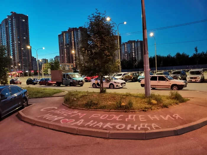 Наш серпентарий - Моё, Юмор, Мобильная фотография, Фото на тапок, Санкт-Петербург, Змея, Отношения, Надпись на асфальте