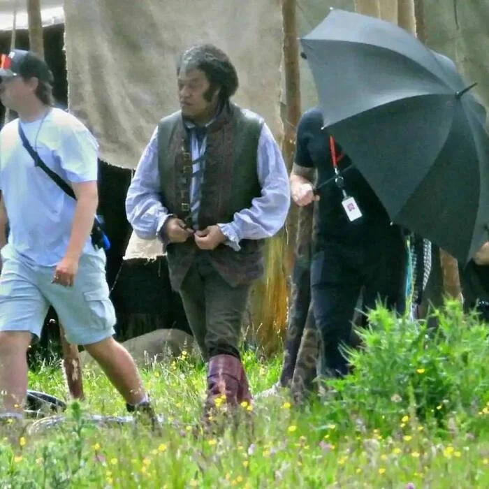 One person! One hundred percent hit! - Witcher, Humor, Regis, Lawrence Fishburne, Longpost, Photos from filming, Telegram (link)