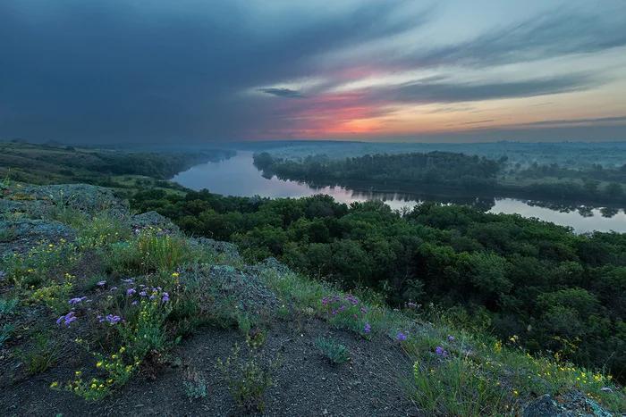 Before sunrise - My, dawn, Rostov region, Seversky Donets, Landscape, The photo