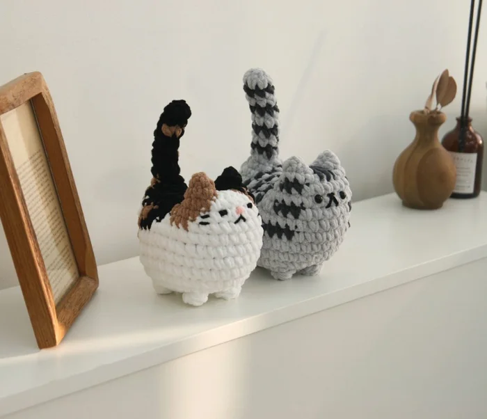 Knitted cats wish you a pleasant Wednesday - Knitting, Creation, Needlework, cat, beauty, Toys, Decor, Needlework without process