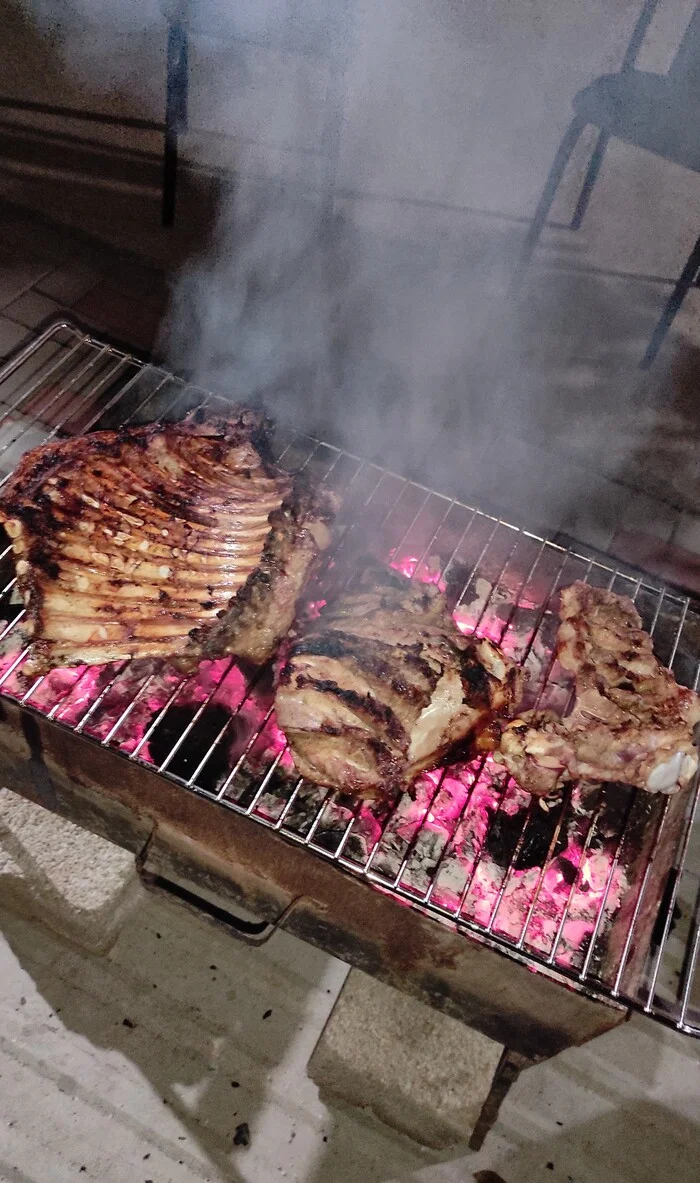 Country style steak. Please do not judge strictly, it’s the first time, as they say... - Heat, Steak, Shashlik, Summer, Weekend, Vacation, Relaxation, Mood, Longpost