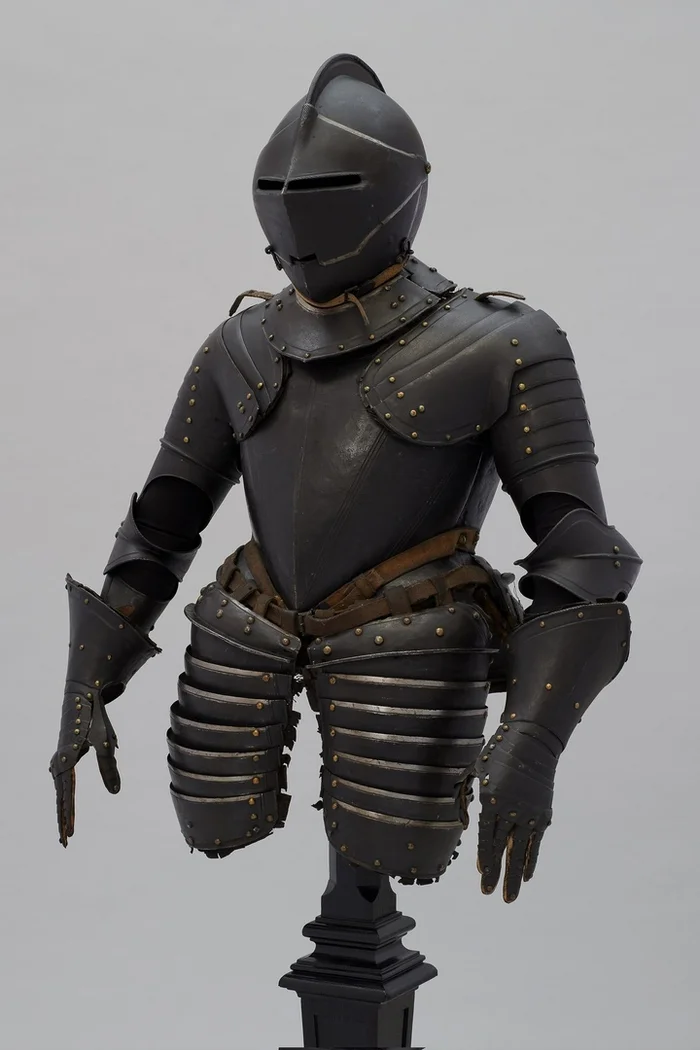 Blued bulletproof half-armor, Francois II, Count of Vaudemont and Duke of Lorraine. Weight: 31.7 kg, approx. 1590 g - Historical photo, 16th century, Armor, Armor, Armor, Knights, Renaissance