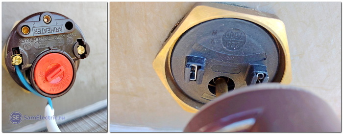 Тэн 1,5 кВт (1500W) с контргайкой для водонагревателя – вид со стороны подключения