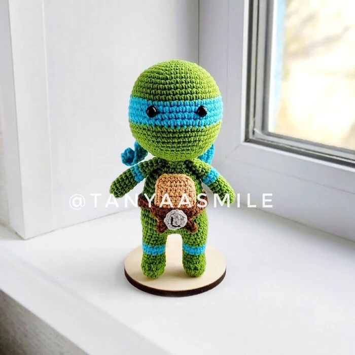 Ninja Turtle amigurumi. Crochet toy pattern - My, Scheme, Master Class, Amigurumi, Toys, Knitting, Crochet, Knitted toys, Needlework, With your own hands, Turtle, Teenage Mutant Ninja Turtles, Needlework without process, Soft toy, Hobby, Cartoon characters, Cartoons, Animated series