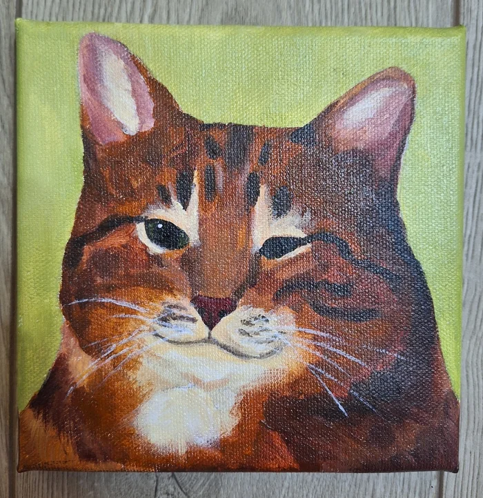 We'll post on Friday - My, Creation, cat, Drawing, Acrylic, Needlework without process, Friday tag is mine, Animalistics, Memes, Painting, Canvas, Paints