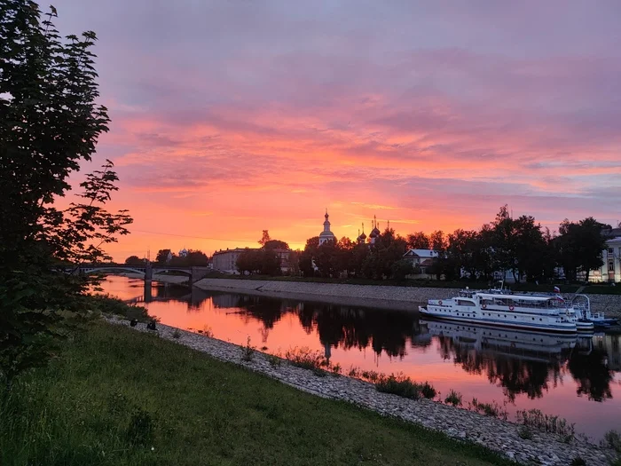 Sunset in Vologda - My, Sunset, Vologda, The nature of Russia, River