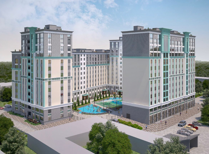 Рендер застройщика - вид с западной стороны (ул. Гражданская)