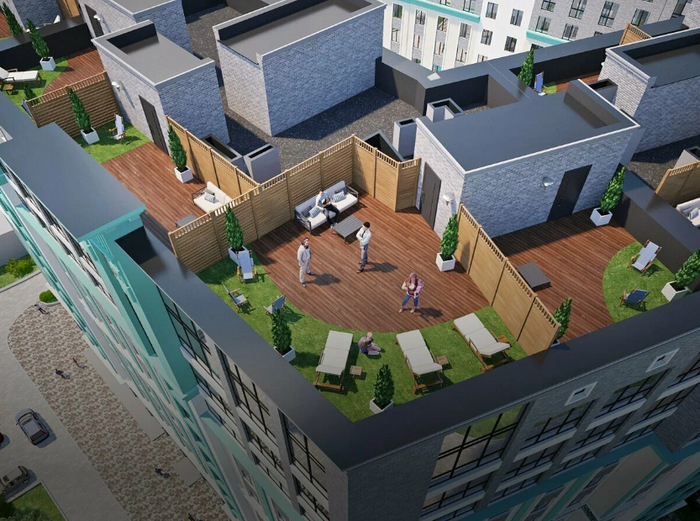 Рендер террасы пентхауса.