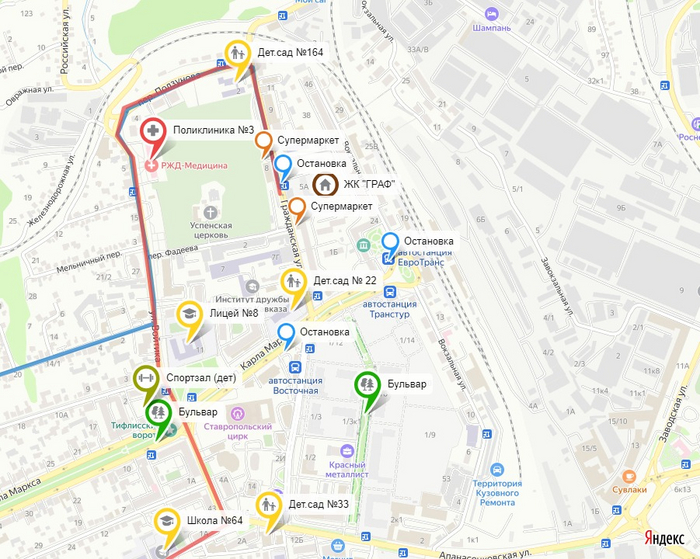 Карта инфраструктуры