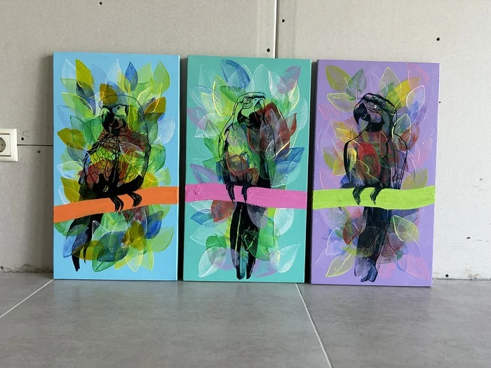 Triptych Chatter - My, Artist, Art, Painting, Art, Painting, Creation, Triptych, Longpost