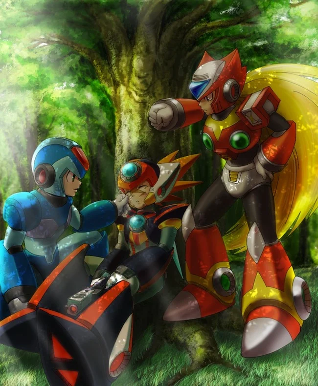 X, Zero find the wounded Axel, together: Author Sayoyonsayoyon! - Art, Megaman, Rockman, Capcom