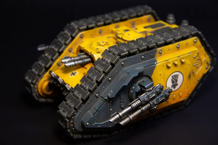 Land Raider Proteus - Моё, Рукоделие без процесса, Warhammer, Покраска миниатюр, Warhammer 40k, Adeptus Astartes, Wh miniatures, Imperial Fists, Horus Heresy, Warhammer 30k, Длиннопост