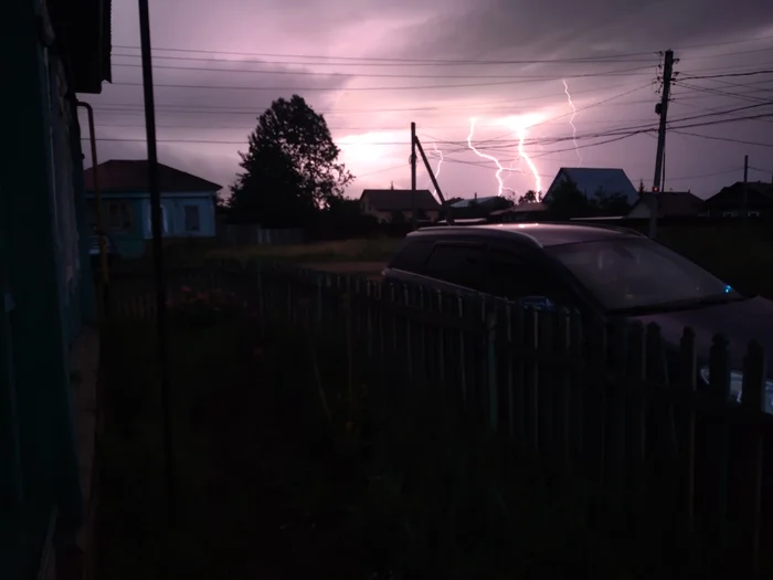 Lightning - My, The photo, Mobile photography, Lightning, Bashkortostan, Longpost