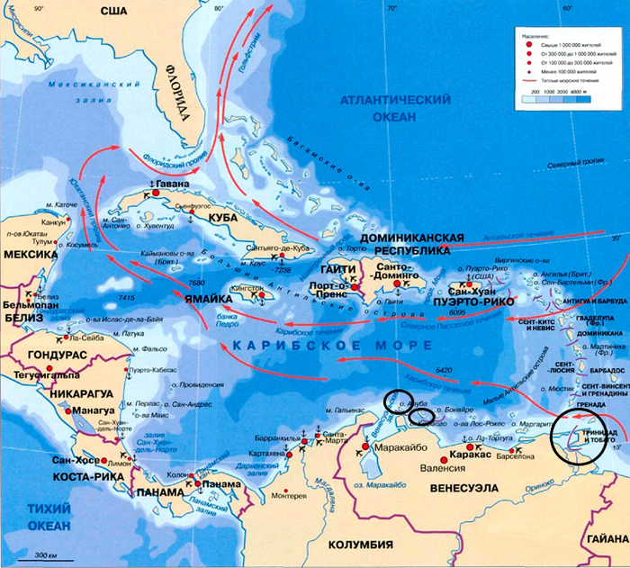 Расположение крупнейших нефтеперерабатывающих заводов, поставлявших готовое топливо в США.