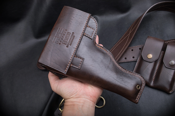 Кобура для пистолета Токарева ТТ в стиле европейских кобур 20-30-х годов 20 века Кобура, Оружие, Кожа натуральная, Рукоделие без процесса, Своими руками, Длиннопост