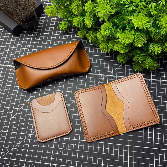 Leather sets. Handmade - My, Handmade, Leather products, Natural leather, Leather, Sewing, Workshop, Accessories, Longpost, Needlework without process