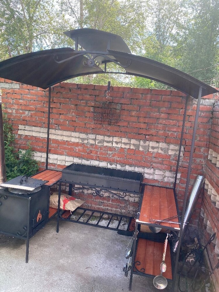 Gazebo-barbecue MM-27P, no, I’m seriously asking what it is - Brazier, Metal products, Male, Shashlik, Video, Vertical video, Longpost