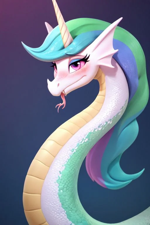 Would you still love me if I was a wyrm? - My little pony, Princess celestia, Neural network art