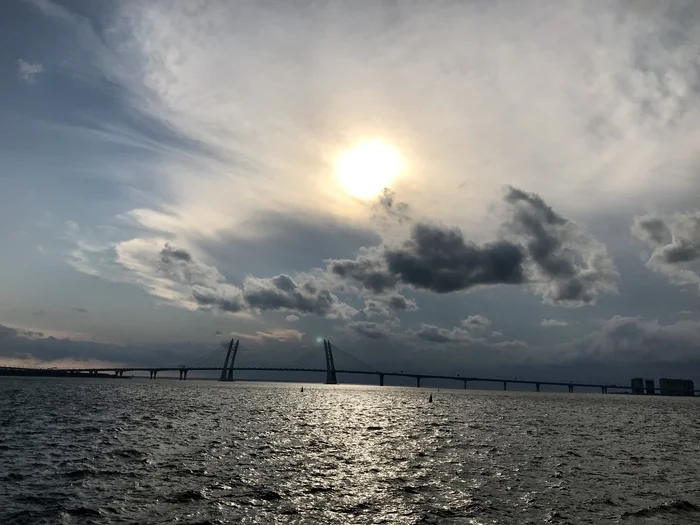 Peter, Sevkabel port - My, Photo on sneaker, Saint Petersburg, Port of Sevkabel, Sky, The Gulf of Finland