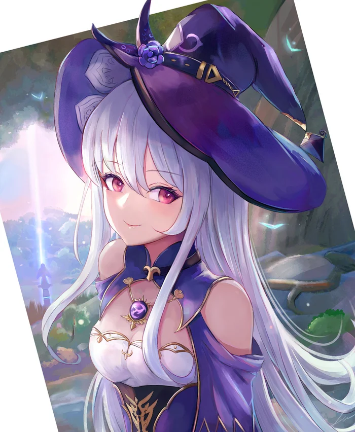 Lizzie - Lysithea, Fire emblem, Anime, Anime art, Pixiv, Genshin impact, Lisa (Genshin Impact), Crossover, Red eyes