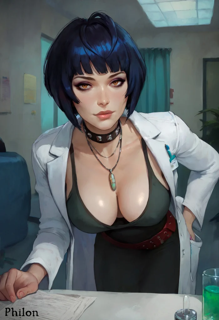 Takemi Tae - Anime art, Anime, Takemi Tae, Persona, Persona 5, Neural network art, Games