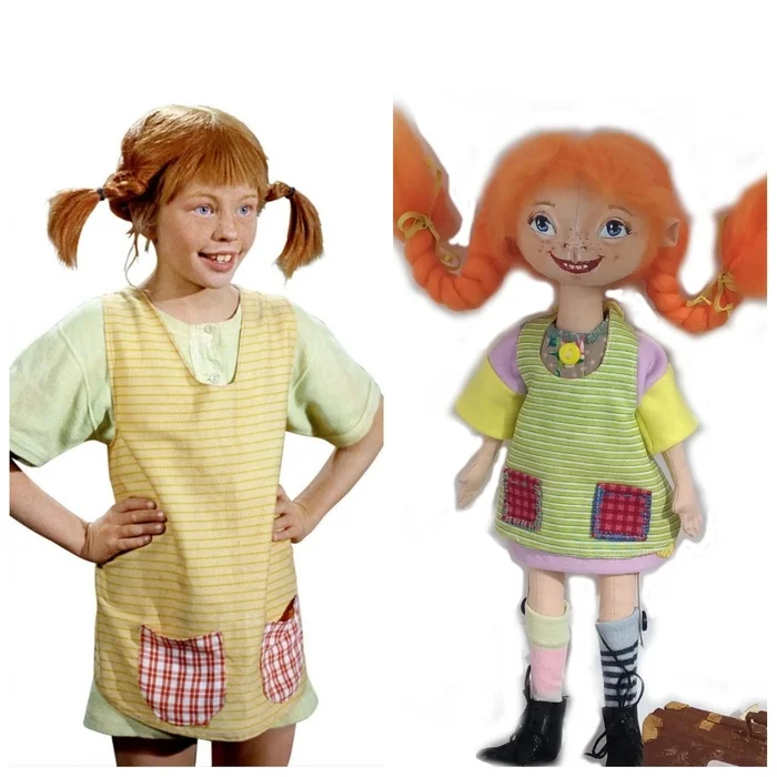 Pippi Longstocking - My, Pippi Long Stocking, Needlework without process, Interior doll, Interior toy, Textile doll, Handmade, Friday tag is mine, Longpost