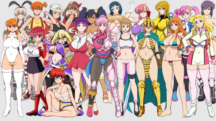 Someone's waifu - Anime, Anime art, Dawn (PokГ©mon), iris, Kusanagi motoko, May, Misty, Mori Yuki, Nami, Ranma, Rebecca, Crossover, Swimsuit