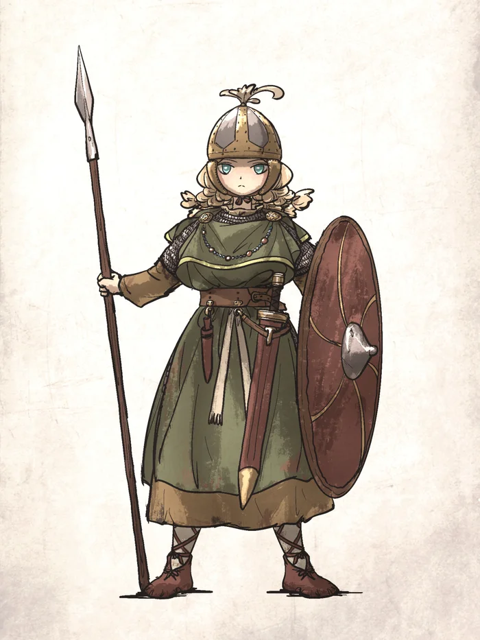 Visigothic warrior - Vanishlily, Art, Anime, Anime art, Original character, Visigoths, Middle Ages