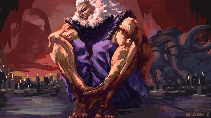 Akuma, the Seated Demon (Street Fighter 6) - My, Art, Digital drawing, Drawing, Games, Game art, Street fighter, Akuma