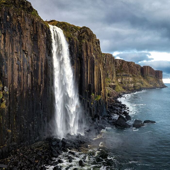 Waterfall on the Isle of Skye - Waterfall, Ocean, Island, The rocks, wildlife, Scotland, The photo