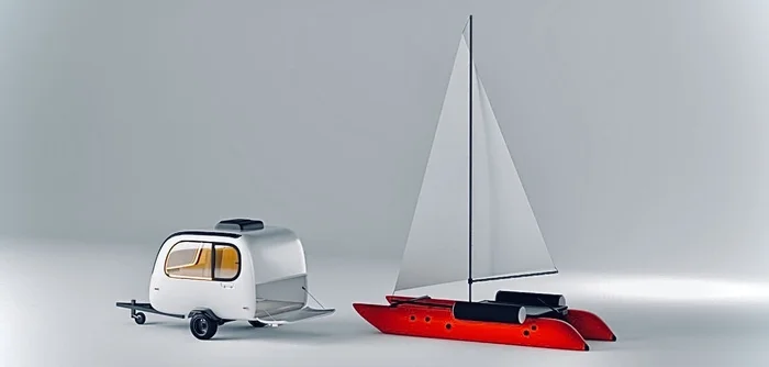 Freelancer? Build me a catmaran! No! Two! - My, 3D modeling, 3D, Freelance, Order, Catamaran, Blender, Render, Camper, Industrial Design, Longpost