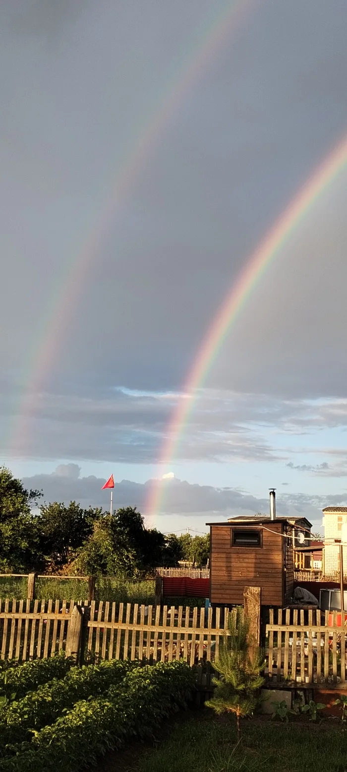 Who will forgive the rainbow all the time? Hold mine - My, Rainbow, Double Rainbow, Mobile photography, Longpost