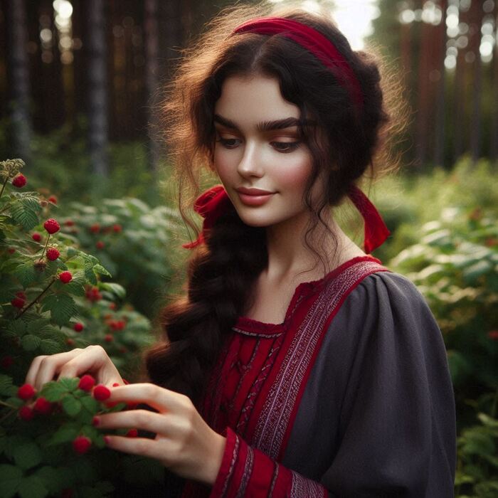 Summer forest  , , , Lady, Dall-e, 