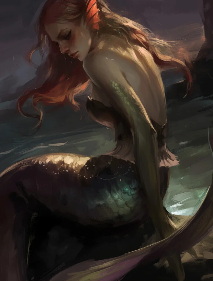 Siren - Art, Drawing, Girls, Siren, Mythical creatures