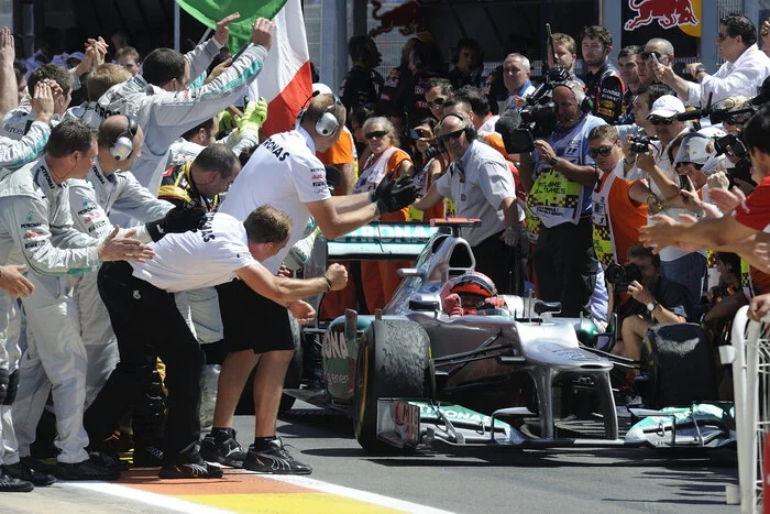 Mercedes today remembers Michael's podium in Valencia 2012 - Race, Автоспорт, Formula 1, Mercedes, Competitions, Telegram (link), Longpost