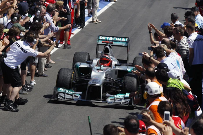 Mercedes today remembers Michael's podium in Valencia 2012 - Race, Автоспорт, Formula 1, Mercedes, Competitions, Telegram (link), Longpost