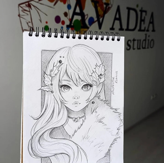 My sketch for the Anime course - My, Anime, Manga, Teacher, Painting, Artist, Academy of Arts, Anime, Anime art, Pencil drawing, Longpost