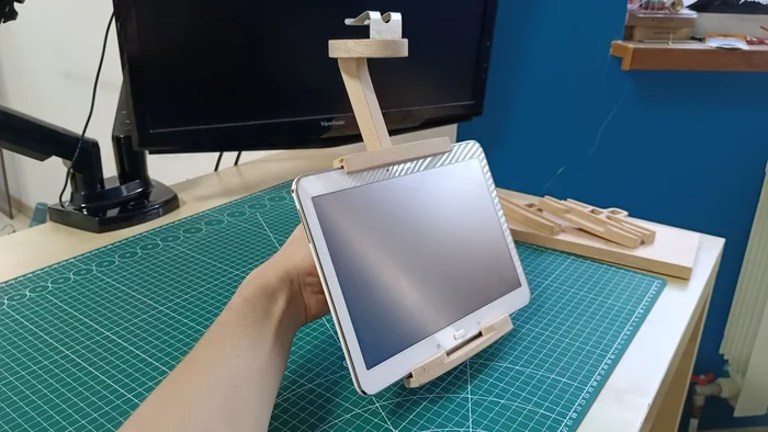 How I made a tablet holder for the kitchen - My, CNC, Woodworking, Workshop, Manufacturing, Wood products, Carpenter, Machine, Video, Longpost