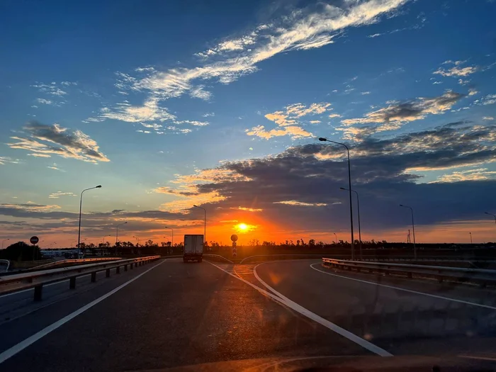 A few evening suburban beauties for your feed - My, Mobile photography, Sunset, Clouds, Sky, Nature, Road, Longpost, Rostov-on-Don